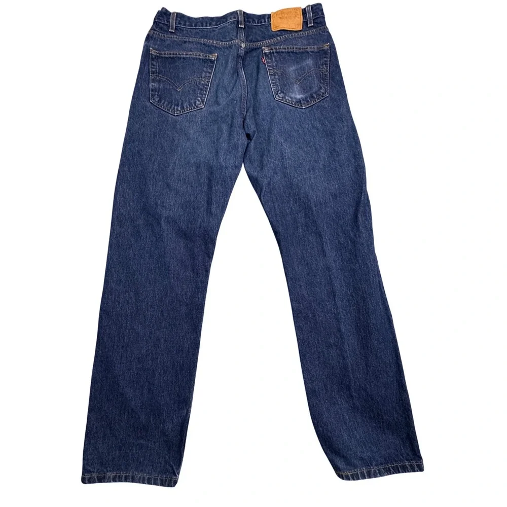 Levi's 505‎ Mens Jeans Tag Size W36 L32 Regular Fit Straight Leg Dark Wash Denim